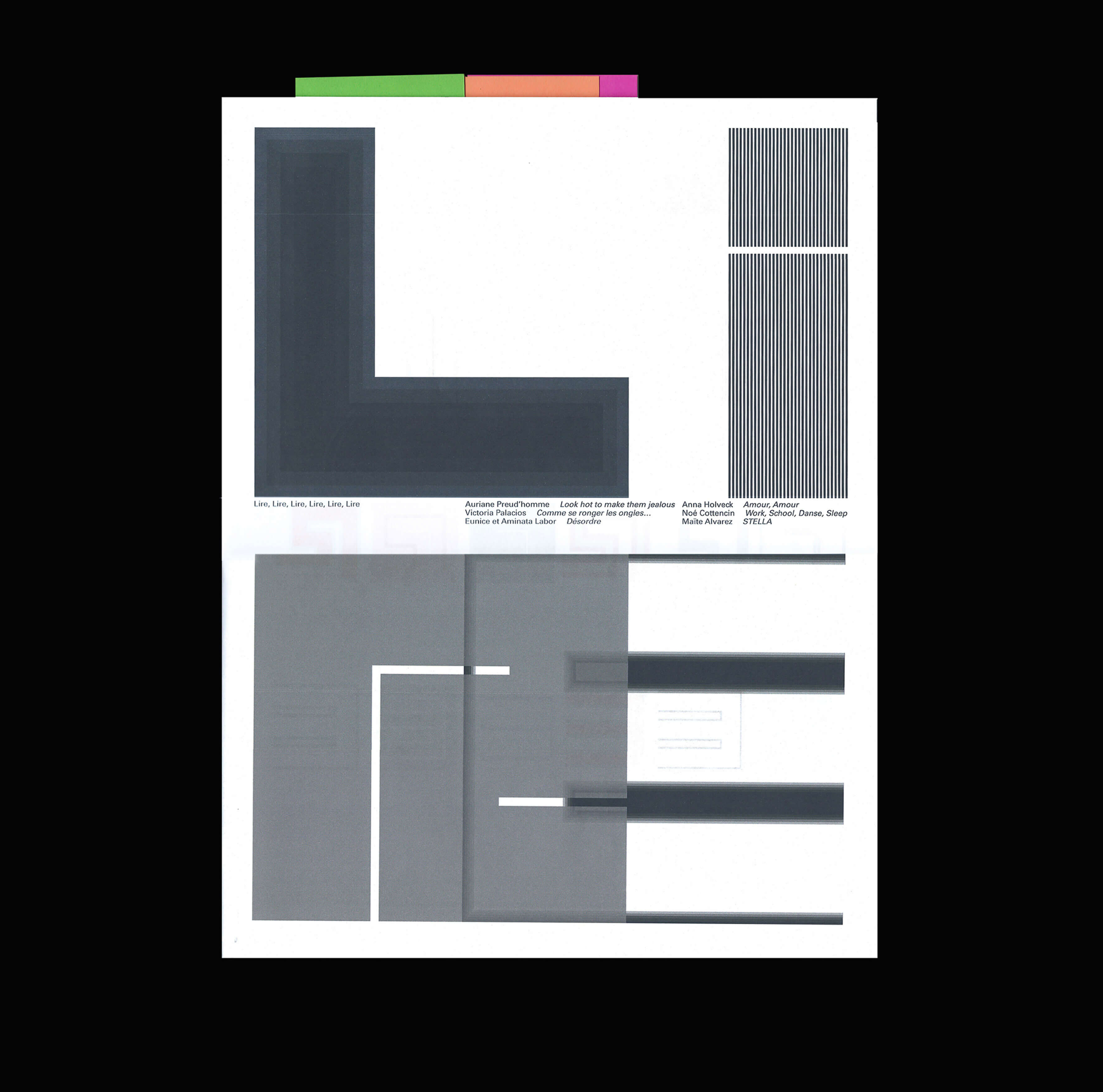 Couverture de l'édition, typographie par © Diorama — Lire, Lire, Lire, Lire, Lire, Lire —  © Alice Cadillon